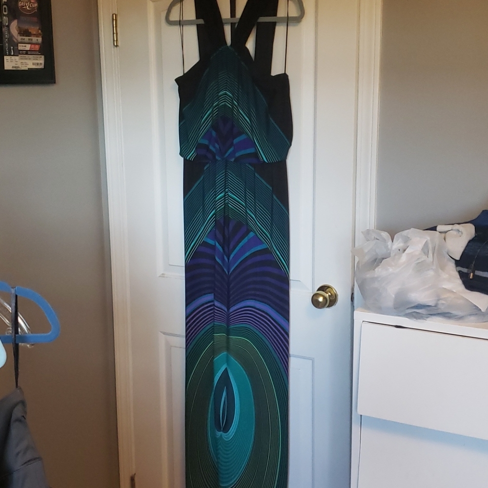 Long peacock dress